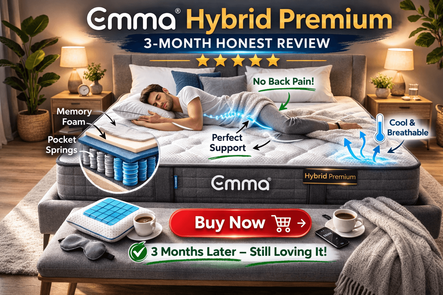Emma Hybrid Premium Mattress Review After 3 Months of Use