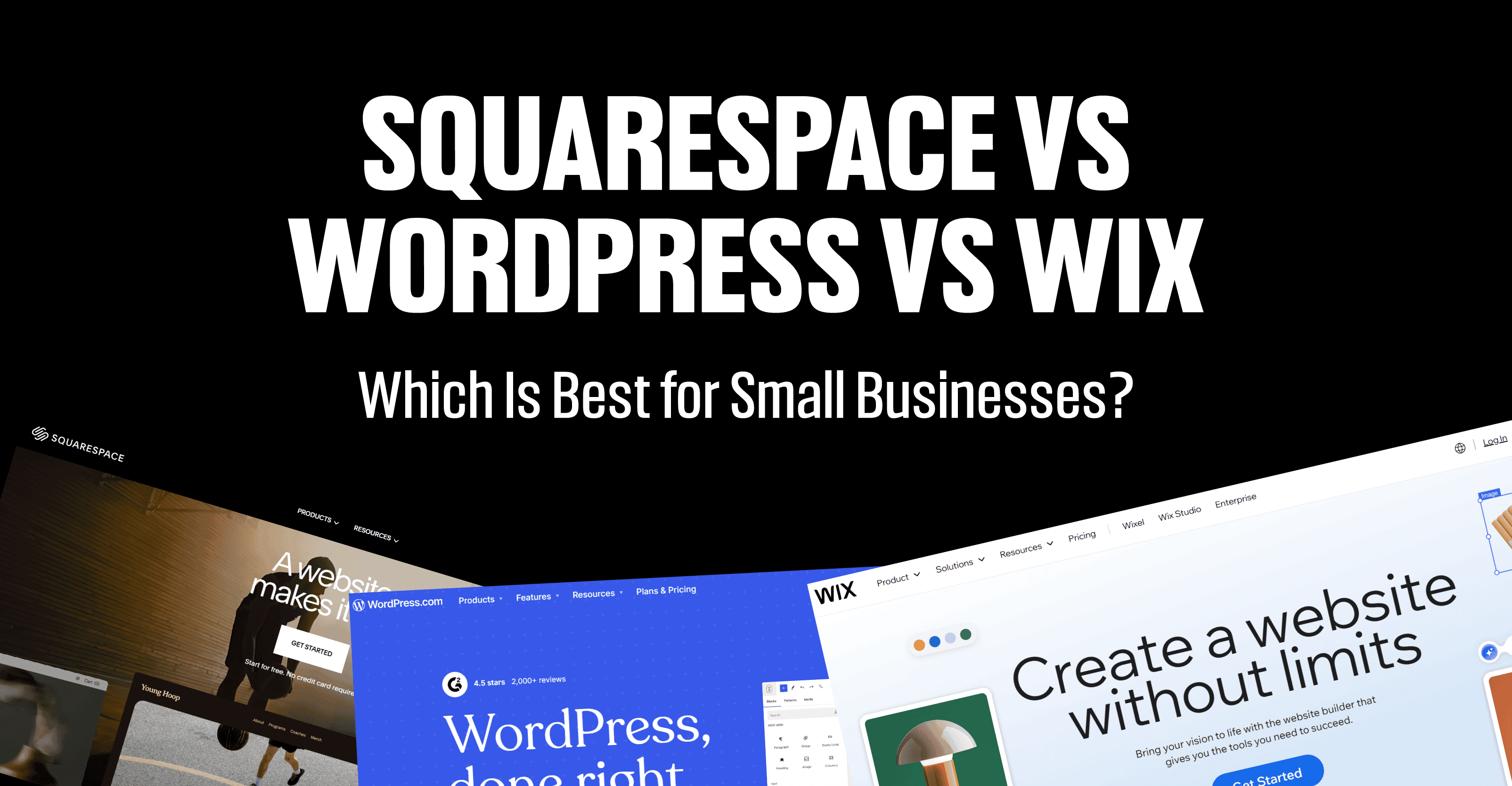 Squarespace vs WordPress vs Wix
