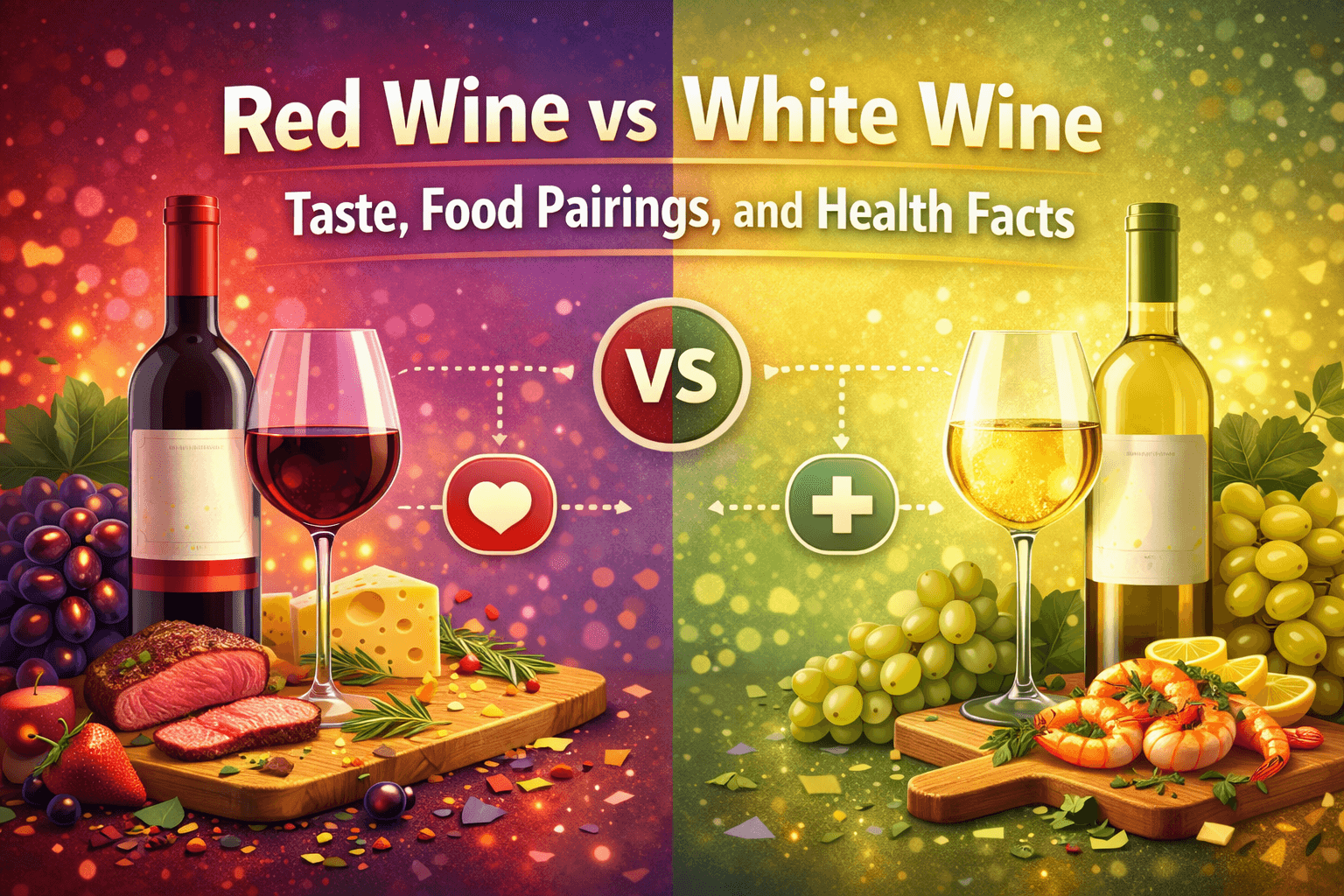 Red Wine vs White Wine: Taste, Food Pairings, and Health Facts