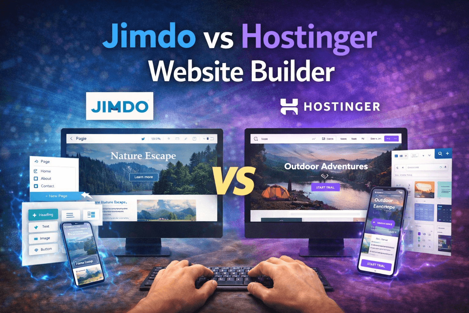 Jimdo vs Hostinger Website Builder