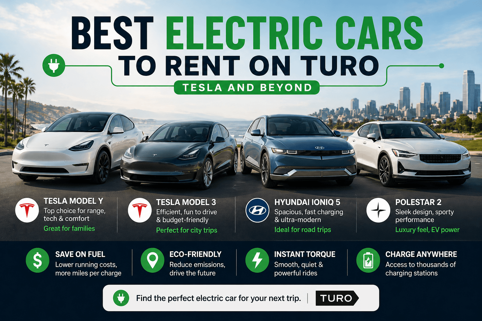Best Electric Cars to Rent on Turo (Tesla and Beyond)
