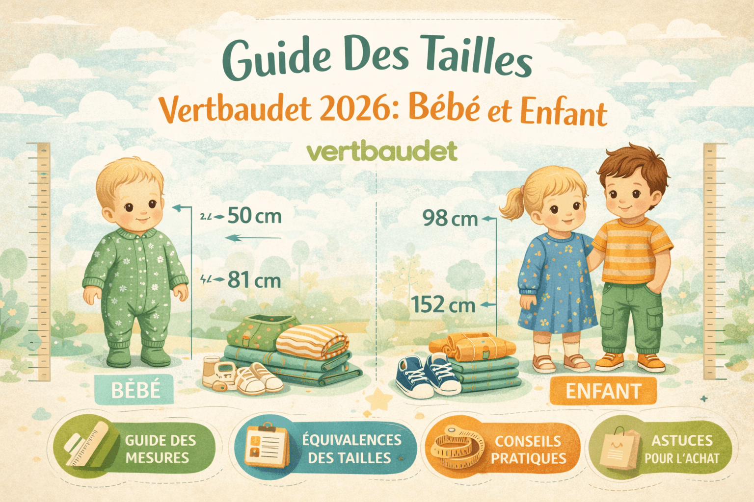 Guide Des Tailles Vertbaudet 2026: Bébé et Enfant