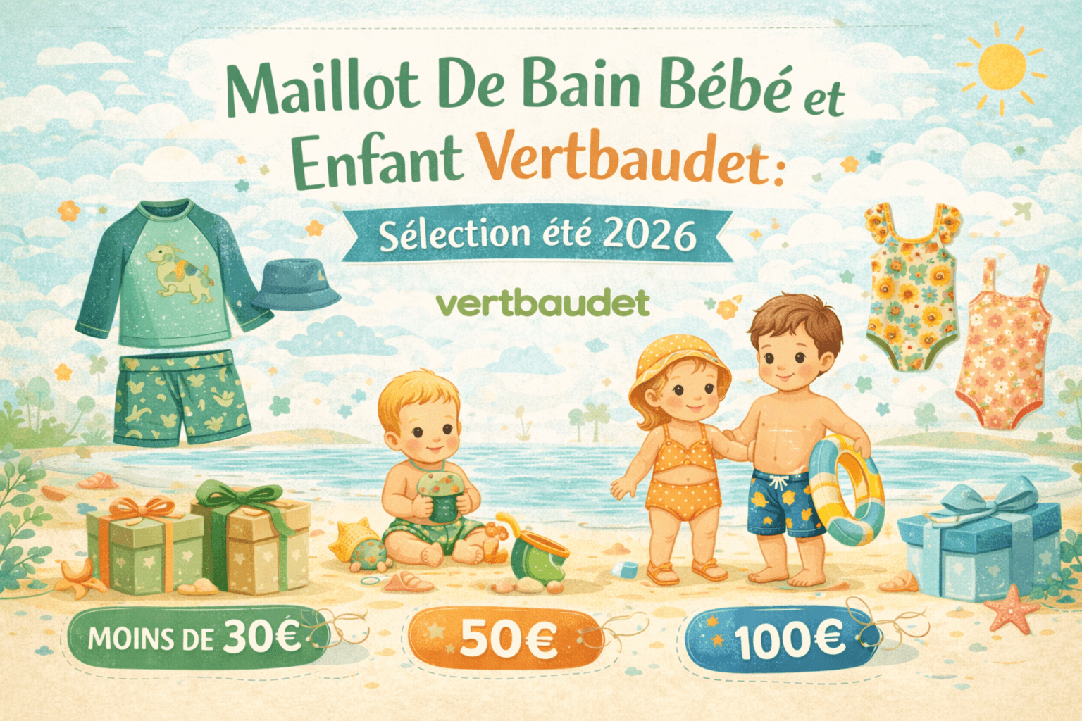 Maillot De Bain Bébé et Enfant Vertbaudet: Sélection été 2026
