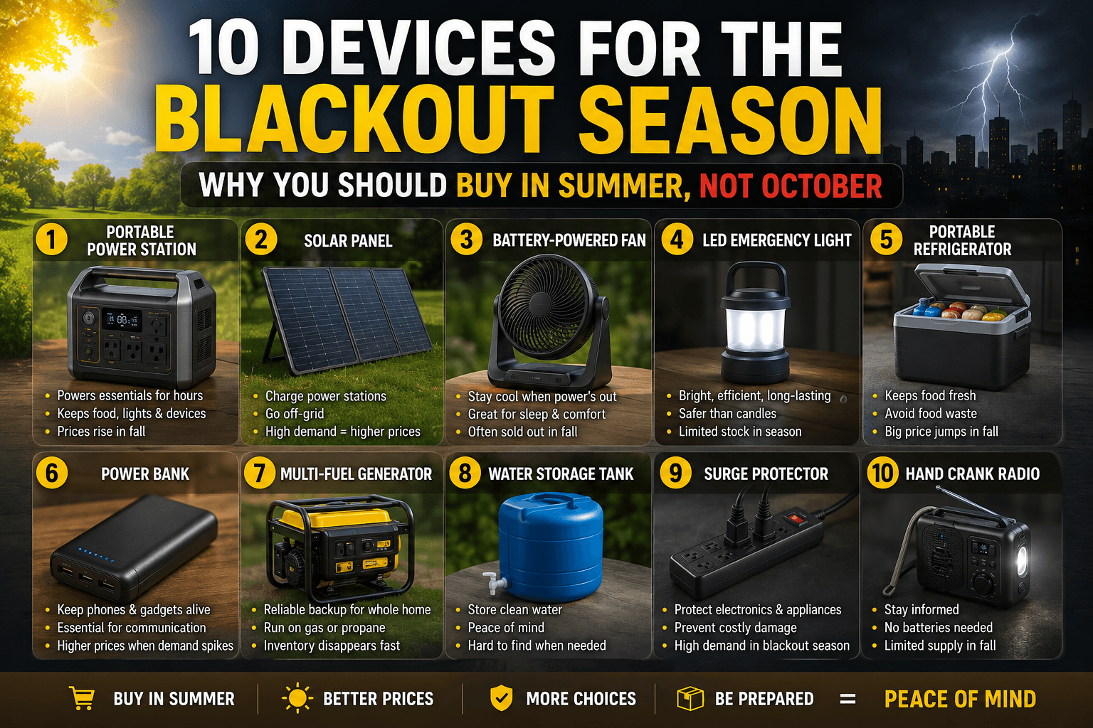 Ten devices for the blackout season