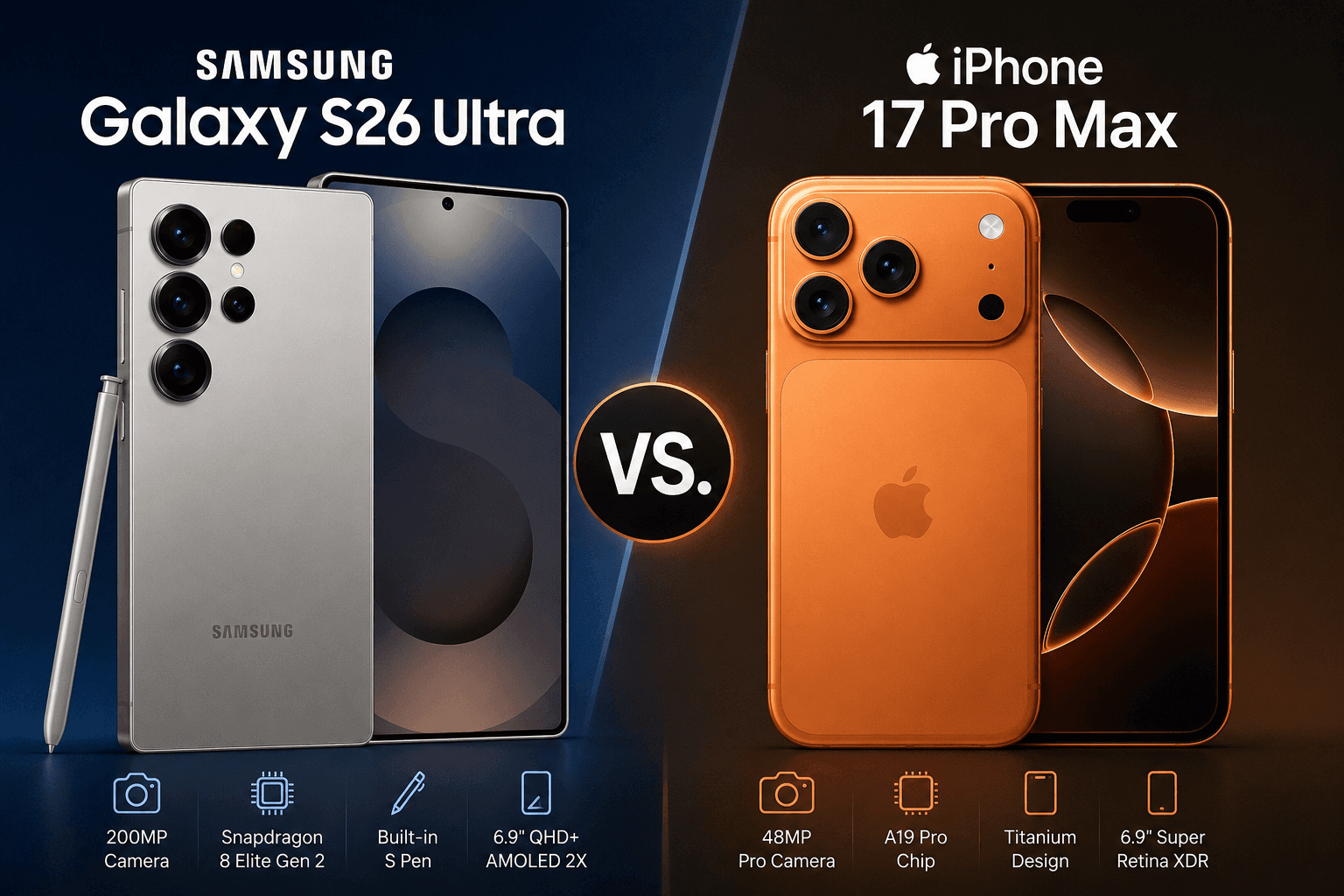 Samsung Galaxy S26 Ultra vs iPhone 17 Pro Max