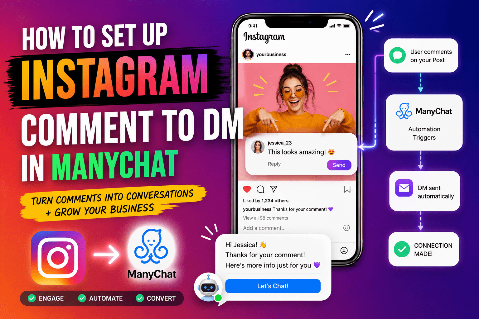How to set up Instagram comment to DM in ManyChat